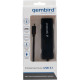 Концентратор USB 3.0 GEMBIRD UHB-C425, 4 порта, кабель Type-C 19 см, с доп. питанием (Type-C)