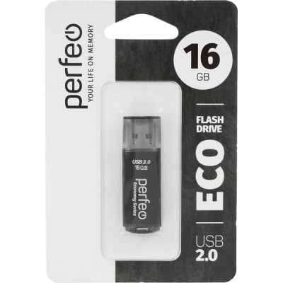 Накопитель USB Flash 16Gb Perfeo E04 Black