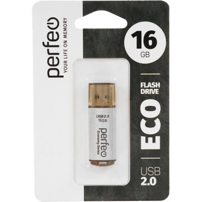 Накопитель USB Flash 16Gb Perfeo E04 Silver