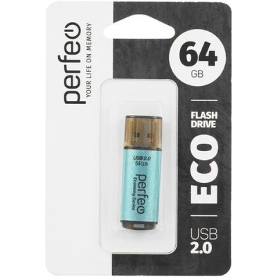 Накопитель USB Flash 64Gb Perfeo E04 Green
