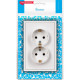 Розетка с/у 2x2P+E 16A, IP20, Smartbuy Капелла [SBE-09w-16-S2-Z] белый soft touch