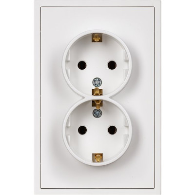 Розетка с/у 2x2P+E 16A, IP20, Smartbuy Капелла [SBE-09w-16-S2-Z] белый soft touch