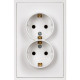 Розетка с/у 2x2P+E 16A, IP20, Smartbuy Капелла [SBE-09w-16-S2-Z] белый soft touch
