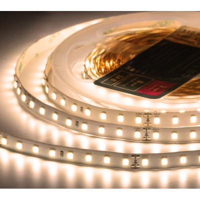 Лента LED 24В IP20 SMD2835 112/м, б/теп, 10Вт/м, 2800-3300K, 5м/ц.1м ELF PRO [ELFLED-24112-PRO140ww]