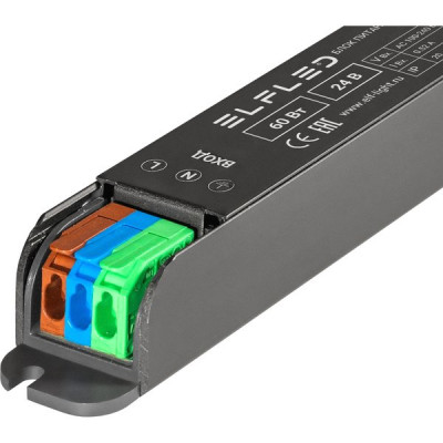 Блок питания 24V  60W, IP20, металл решетка с клеммами, 3г, ELF [ELFLED-24060BEwag-JH]