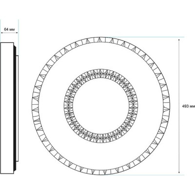 Светильник настенно-потолочный LED  80W, ПДУ 3000-6000К, 8400Лм, 493*64, TANGO МОХИТО [1156613]