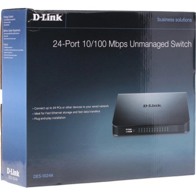 Коммутатор D-Link DES-1024A 24-port 10/100Mbps неуправляемый