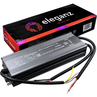 Блок питания 12V 250W, IP67, металл влагозащищенный, Eleganz [250-12]