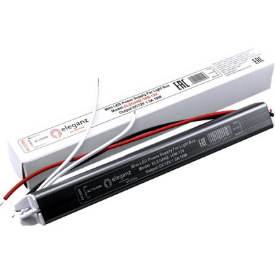 Блок питания 12V  18W, IP20, металл сверхтонкий длинный, Eleganz [ELEGANZ-18W-12V]