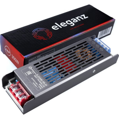 Блок питания 24V 300W, IP44, металл решетка узкий PRO SILVER, 190*58*28 [ELEGANZ-300-24]