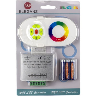 Контроллер ленты LED RGB 12/24В MAX 18А, радио пульт сенсорный +5кн, Eleganz [1000] белый