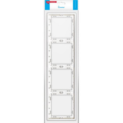 Рамка 4п, IP20, Smartbuy Капелла [SBE-09w-00-FR-4] белый soft touch