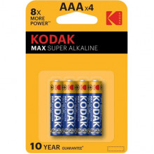 Батарейка Kodak AAA LR03 MAX Super Alkaline [BL4/40] [KD LR03/4BL MAX]