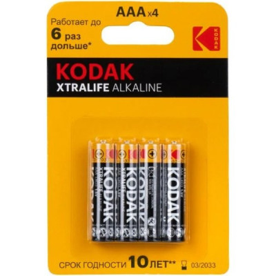 Батарейка Kodak AAA LR03 XTRALIFE Alkaline [BL4/40] [KD LR03/4BL]