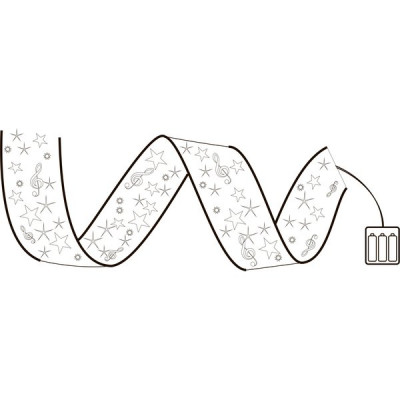 Гирлянда Лента 10м, 100LED, прозр, 3*АА, Т/БЕЛ, Uniel [ULD-S1000-100/SCB/3AA WARM WHITE IP20 RIBBON]