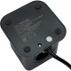Сетевой фильтр  3м, 4 розетки, 10А/2500Вт, 3x1, 3хUSB, Cablexpert Tower [TWR-4-U3-B-3] черный