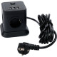 Сетевой фильтр  3м, 4 розетки, 10А/2500Вт, 3x1, 3хUSB, Cablexpert Tower [TWR-4-U3-B-3] черный