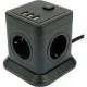 Сетевой фильтр  3м, 4 розетки, 10А/2500Вт, 3x1, 3хUSB, Cablexpert Tower [TWR-4-U3-B-3] черный