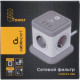 Сетевой фильтр  2м, 4 розетки, 10А/2500Вт, 3x1, 3хUSB, Cablexpert Tower [TWR-4-U3-W-2] белый