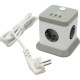 Сетевой фильтр  2м, 4 розетки, 10А/2500Вт, 3x1, 3хUSB, Cablexpert Tower [TWR-4-U3-W-2] белый