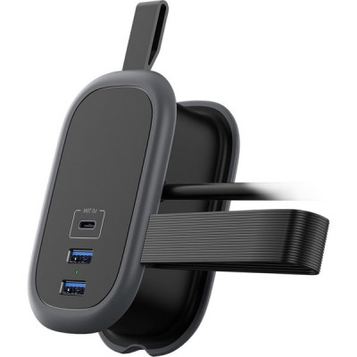 Удлинитель  1.13м, 16А/4000Вт, 3x1.5, 2хUSB+Type-C, Cablexpert Exnovo mini [EXN-1-CU2-B-1.13] чёрный