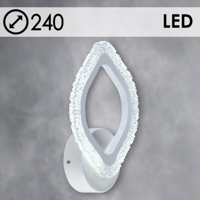 Бра LED 12W, 3000-6500K, 240*170*45, планка, Росток [LI8407/1B WT] белый