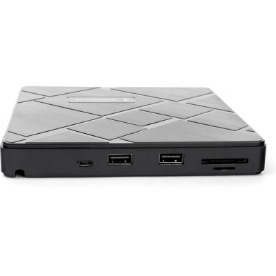 Дисковод внешний DVD±RW Gembird DVD-USB-04, со встроенным кардридером и хабом, пластик, черный
