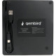 Дисковод внешний DVD±RW Gembird DVD-USB-04, со встроенным кардридером и хабом, пластик, черный