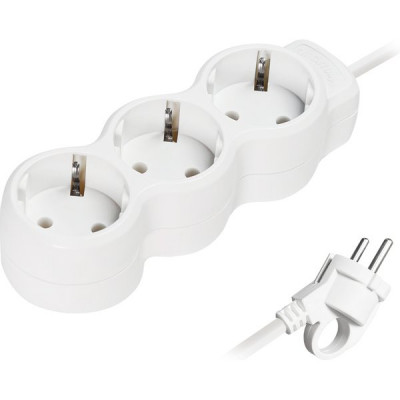 Удлинитель  7м 3 розетки с/з, 16А/3500Вт, ПВС 3х1, SmartBuy New [SBE-16-3-07m-Z] белый