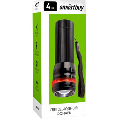 Фонарь аккумуляторный LED CRE XPE 4W,300лм, система фокусировки луча, ударопроч, Smartbuy [SBF-307A]