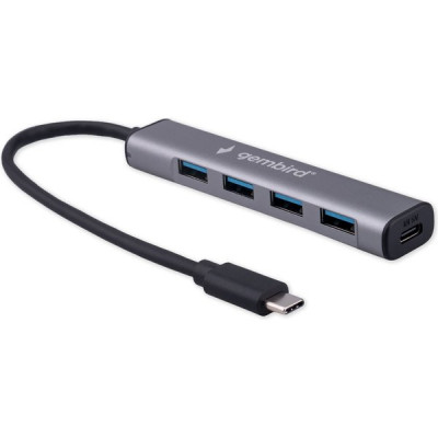 Концентратор USB 3.1 GEMBIRD UHB-C474, 4 порта, 4xUSB 3.0, кабель Type-C 19 см