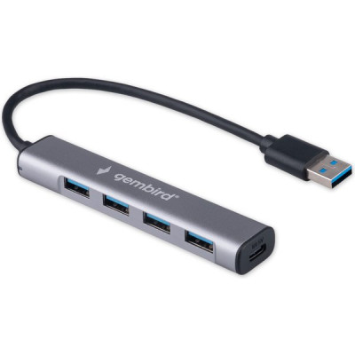 Концентратор USB 3.1 GEMBIRD UHB-C484, 4 порта, 4xUSB 3.0, кабель USB 19 см
