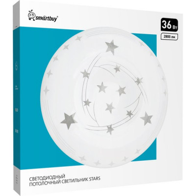 Светильник настенно-потолочный LED 36W, 6500K, 2880Лм, 380*55, SmartBuy STARS [SBL-STAR-36-65]