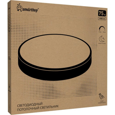 Светильник потолочный LED 75W, 3000-6500K ДУ, 6000Лм, 400*50, SmartBuy MEZZO [SBL14371] черный