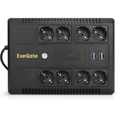 ИБП ExeGate NEO NNB-800.LED.AVR.8SH.CH (800VA/480W, LED, AVR, 8*Schuko, 4*USB-порта) [293854]
