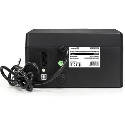 ИБП ExeGate NEO Smart LHB-800.LCD.AVR.8SH.CH.RJ.USB (800VA/480W, LCD, AVR, 8*Schuko) [293857]