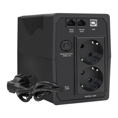 ИБП ExeGate Power Back BNB-650.LED.AVR.2SH.RJ.USB (650VA/360W, LED, AVR, 2*Schuko, RJ45) [285555]