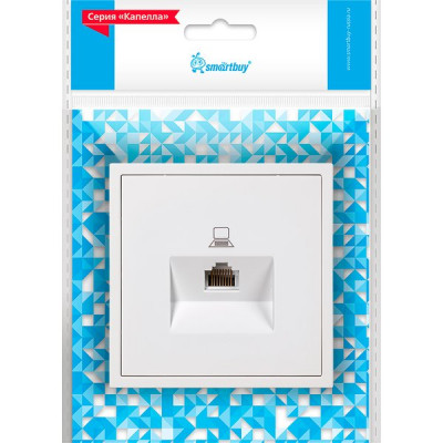 Розетка с/у компьютерная 1xRJ45, IP20, Smartbuy Капелла [SBE-09w-S1-RJ] белый soft touch