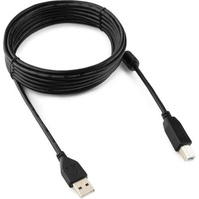 Кабель USB2.0 AM - BM, 4.5м, экран, ферр. фильтры, Cablexpert [CCF-USB2-AMBM-15] черный