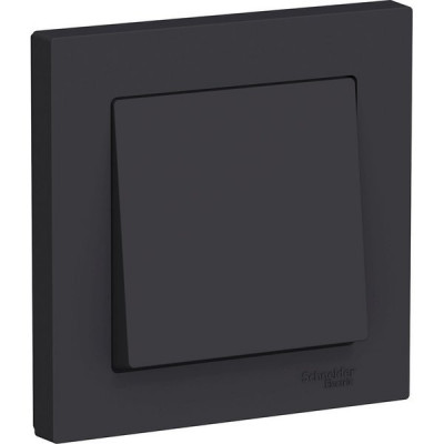 Выключатель с/у 1-кл 10А, IP20, в сборе, Schneider Electric ATLASDESIGN [ATN001012][15] карбон