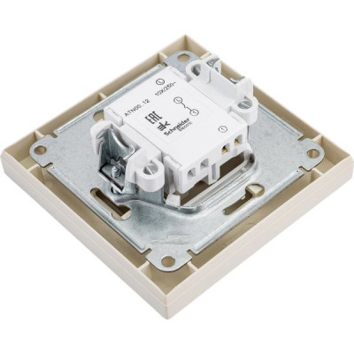 Выключатель с/у 1-кл 10А, IP20, в сборе, Schneider Electric ATLASDESIGN [ATN000212][15] бежевый