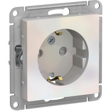 Розетка с/у 2P+E 16A, IP20, со шторками, Schneider Electric ATLASDESIGN [ATN000445][10] жемчуг
