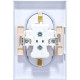 Розетка с/у 2x2P+Е 16A, IP20, со штор., в сборе, Schneider Electric ATLASDESIGN [ATN000426][6]жемчуг