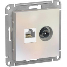 Розетка с/у TV+RJ45 кат.5e, IP20, Schneider Electric ATLASDESIGN [ATN000489][5] жемчуг