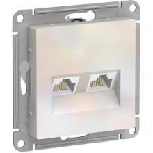 Розетка с/у компьютерная 2xRJ45, IP20, Schneider Electric ATLASDESIGN [ATN000485][5]жемчуг