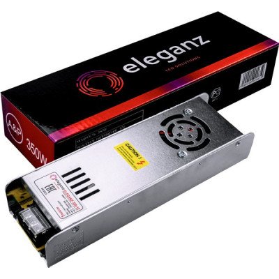 Блок питания 12V 350W, IP20, металл корпус узкий, кулер [ELEGANZ-350-12] 