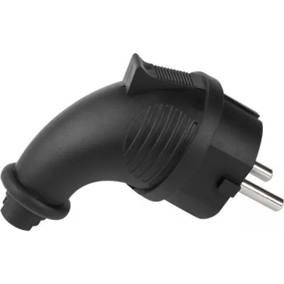 Вилка каучуковая с заземлением IP44 угловая, 16А, SmartBuy [SBE-16-P09-R][20] черный