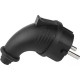 Вилка каучуковая с заземлением IP44 угловая, 16А, SmartBuy [SBE-16-P09-R][20] черный
