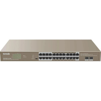 Коммутатор Tenda TEG1126P-24-410W PoE, 24 порта, 24x1 Гбит/с, PoE 24х30 Вт (до 370Вт), неуправляемый