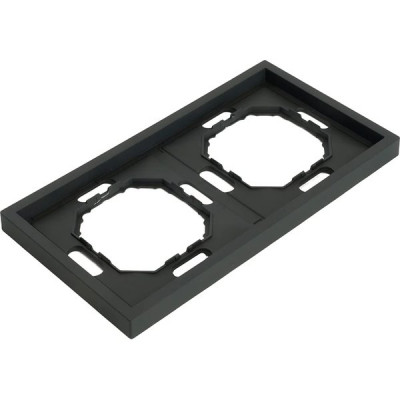 Рамка 2п, IP20, STEKKER Эмили [PFR00-5002-05] черный уголь soft touch